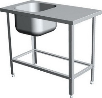 Ванна моечная цельнотянутая ВМЦЦS1Л (L=1400,S=700) с раб. пов.