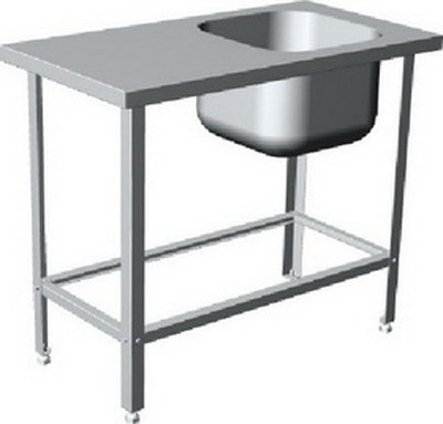 Ванна моечная цельнотянутая ВМЦЦS1П (L=1400,S=700) с раб. пов.