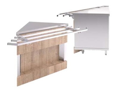 Прилавок нейтральный Refettorio RU10A90 (внешний угол 90°)