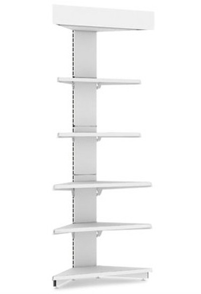 Пристенный стеллаж Eco Line для магазина угловой внешний с навесом и подсветкой H=2250 мм