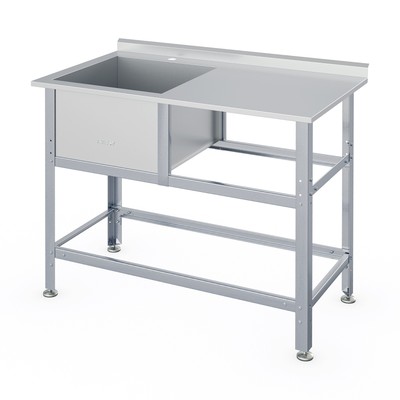 Ванна моечная со столом ВСМС-Б-1Л.700-1550.850-1-02 (ВМС-1/700 с бортом)