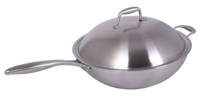 Сковорода WOK с крышкой Indokor D=36 см (нерж. сталь)