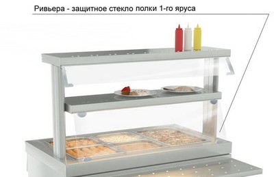 Защитное стекло полки 1-го яруса Ривьера (1500мм)